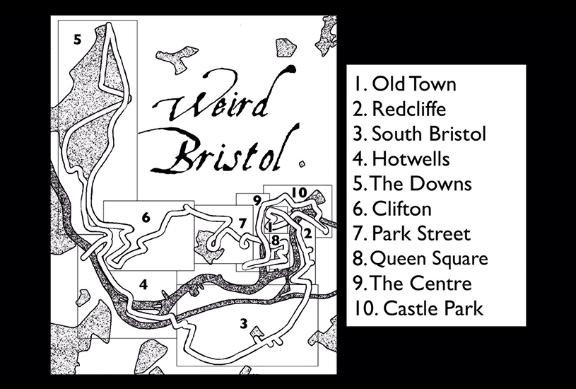 Weird Bristol map for walking tour